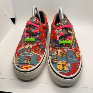 Polo Ralph Lauren Thornton III Aloha Print Canvas Sneakers Casual‎ Shoes 7.5D